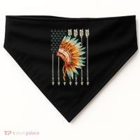 Native American Usa Flag USA-Made Doggie Bandana thumb 0