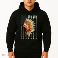 Native American Usa Flag Hoodie thumb 2