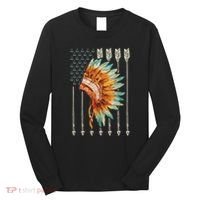Native American Usa Flag Long Sleeve Shirt thumb 0