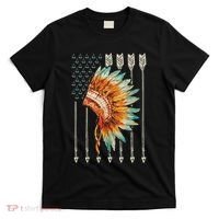 Native American Usa Flag T-Shirt thumb 0