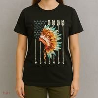 Native American Usa Flag T-Shirt thumb 4