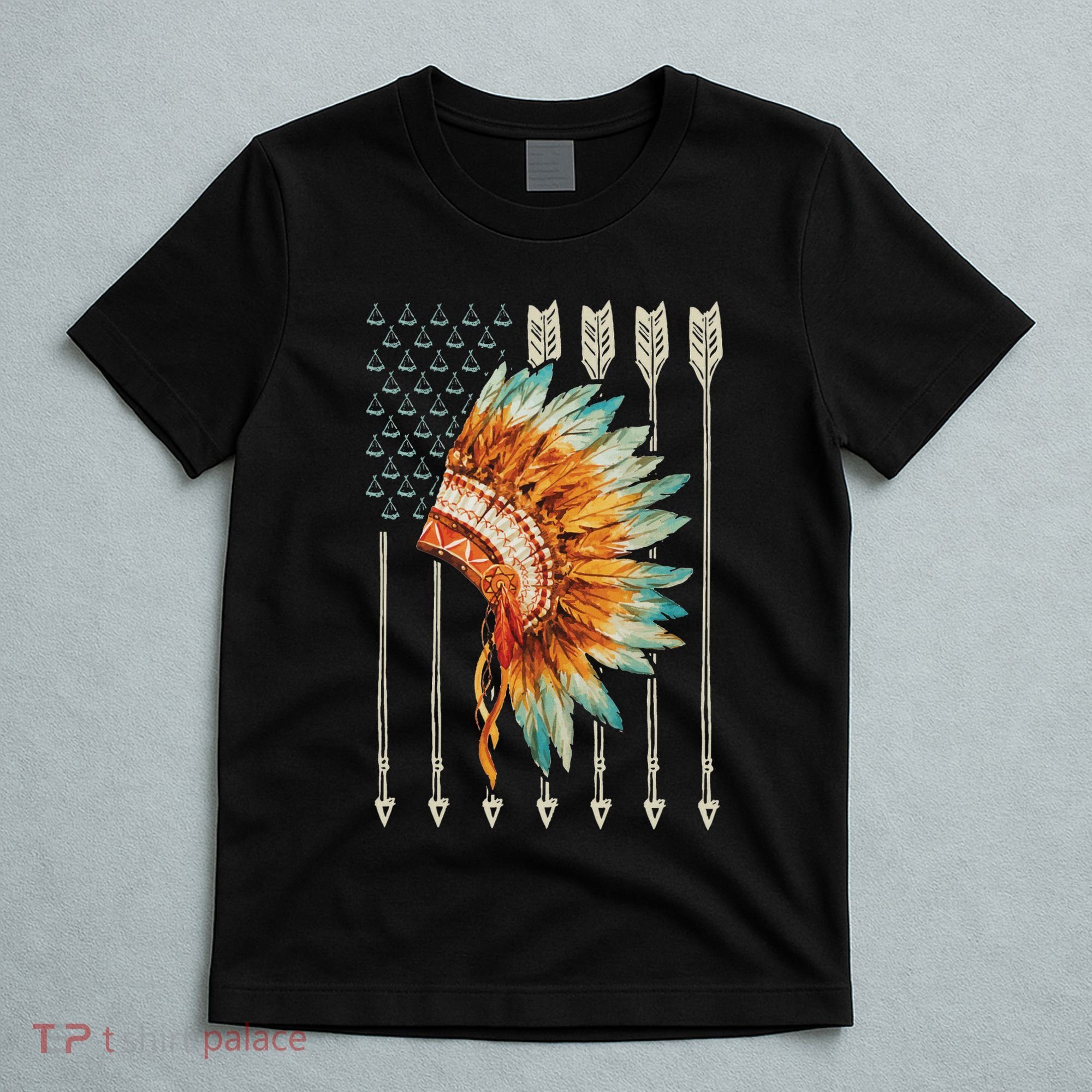 Native American Usa Flag T-Shirt