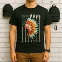 Native American Usa Flag T-Shirt thumb 6