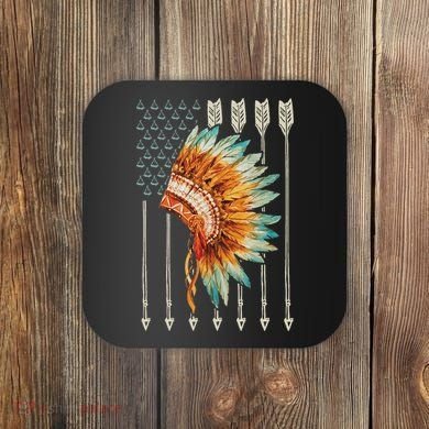 Native American Usa Flag Coaster