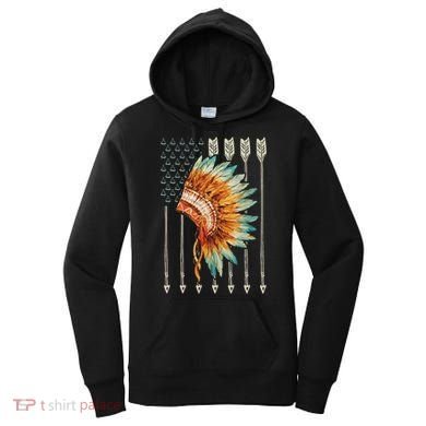 Native American Usa Flag Women's Hoodie