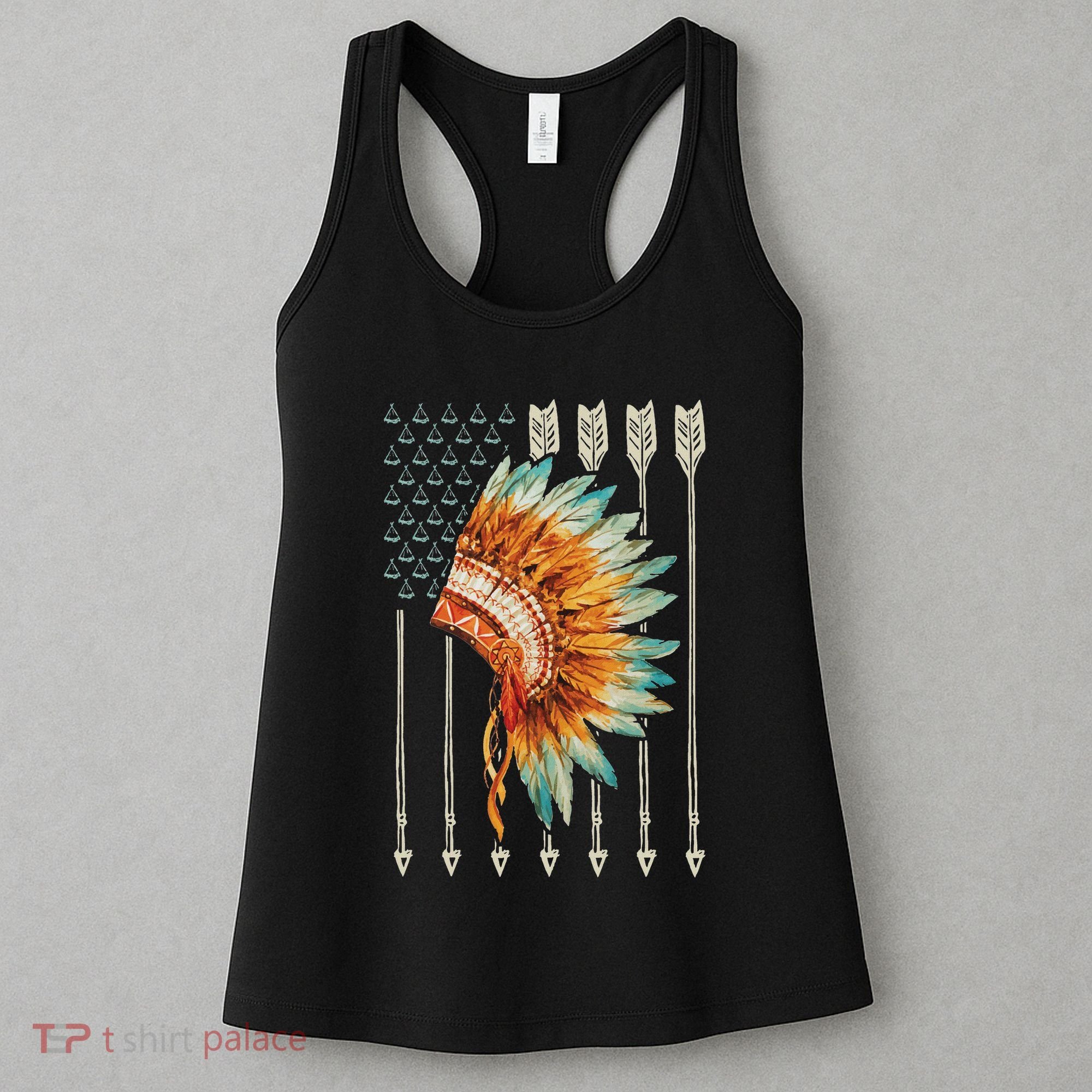 Native American Usa Flag Women's Tank Top