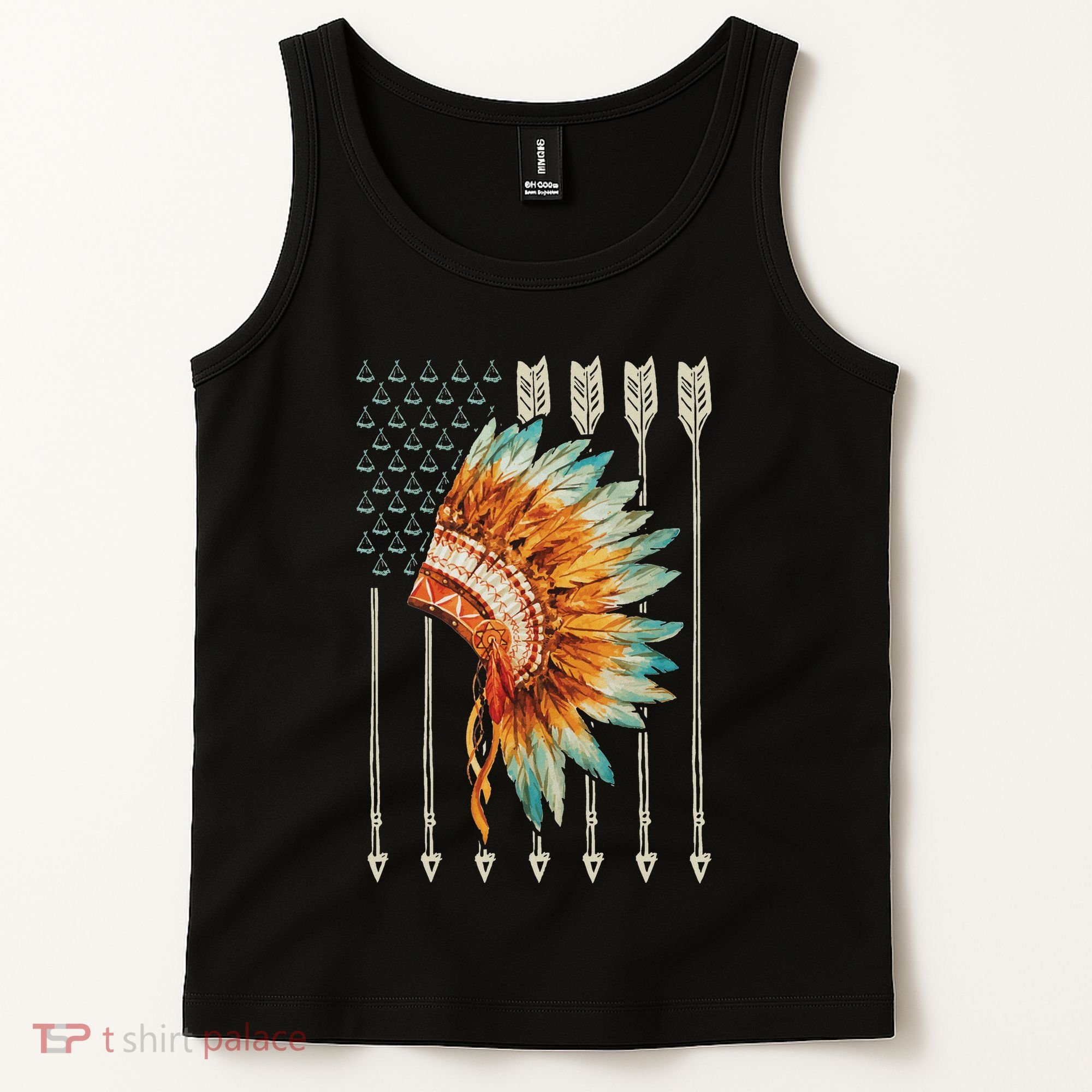 Native American Usa Flag Tank Top