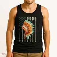 Native American Usa Flag Tank Top thumb 3