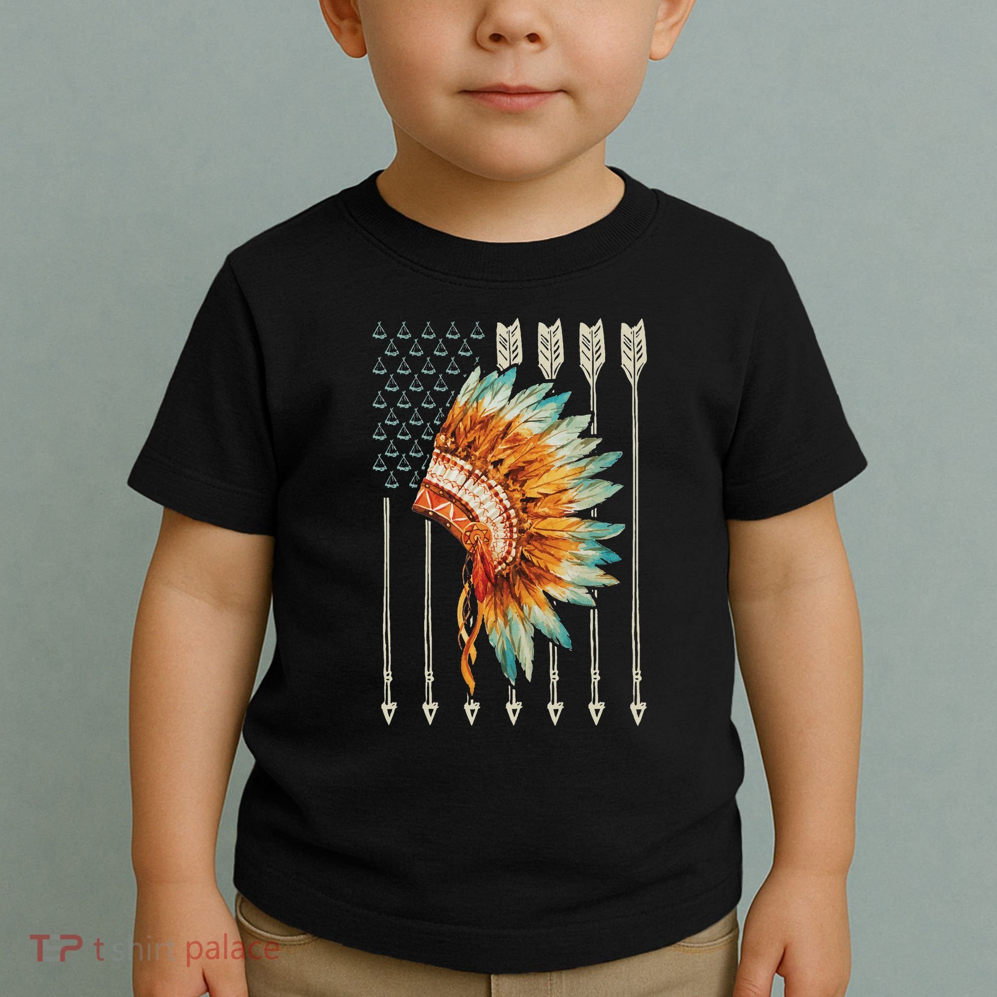 Native American Usa Flag Toddler T-Shirt