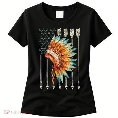 Native American Usa Flag Women's T-Shirt