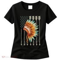 Native American Usa Flag Women's T-Shirt thumb 0