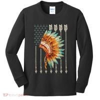 Native American Usa Flag Kids Long Sleeve Shirt thumb 0