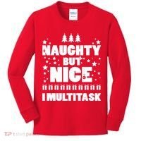 Naughty But Nice I Multitask Kids Long Sleeve Shirt thumb 0