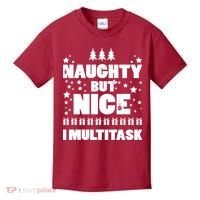 Naughty But Nice I Multitask Kids T-Shirt thumb 0