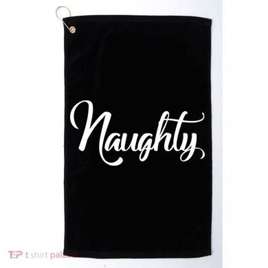 Naughty Christmas Couples Naughty and Nice Golf Towel