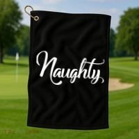 Naughty Christmas Couples Naughty and Nice Golf Towel thumb 1