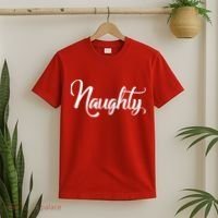 Naughty Christmas Couples Naughty and Nice T-Shirt thumb 2