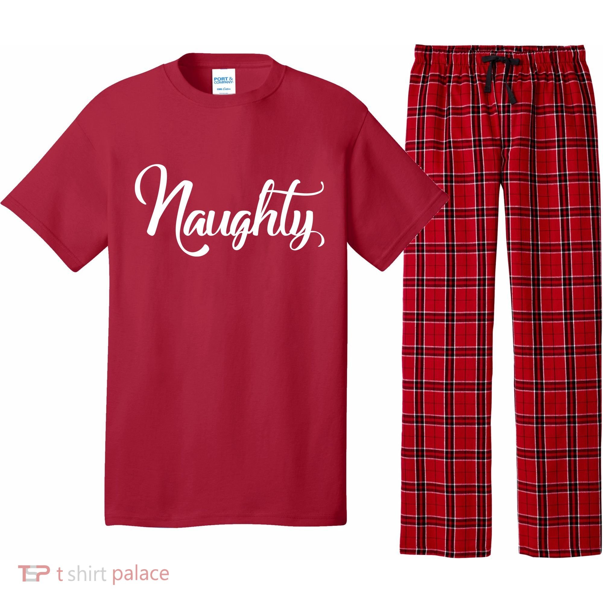 Naughty Christmas Couples Naughty and Nice Pajama Set