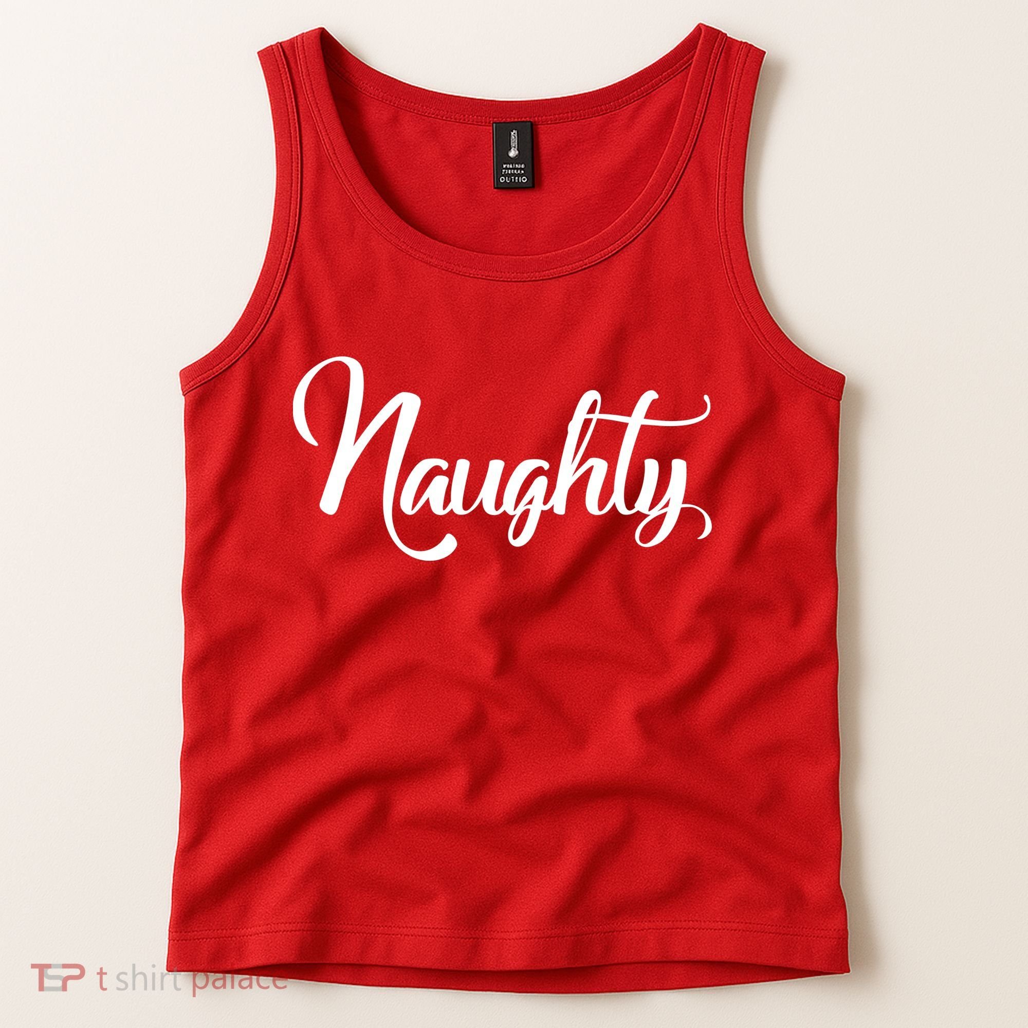 Naughty Christmas Couples Naughty and Nice Tank Top