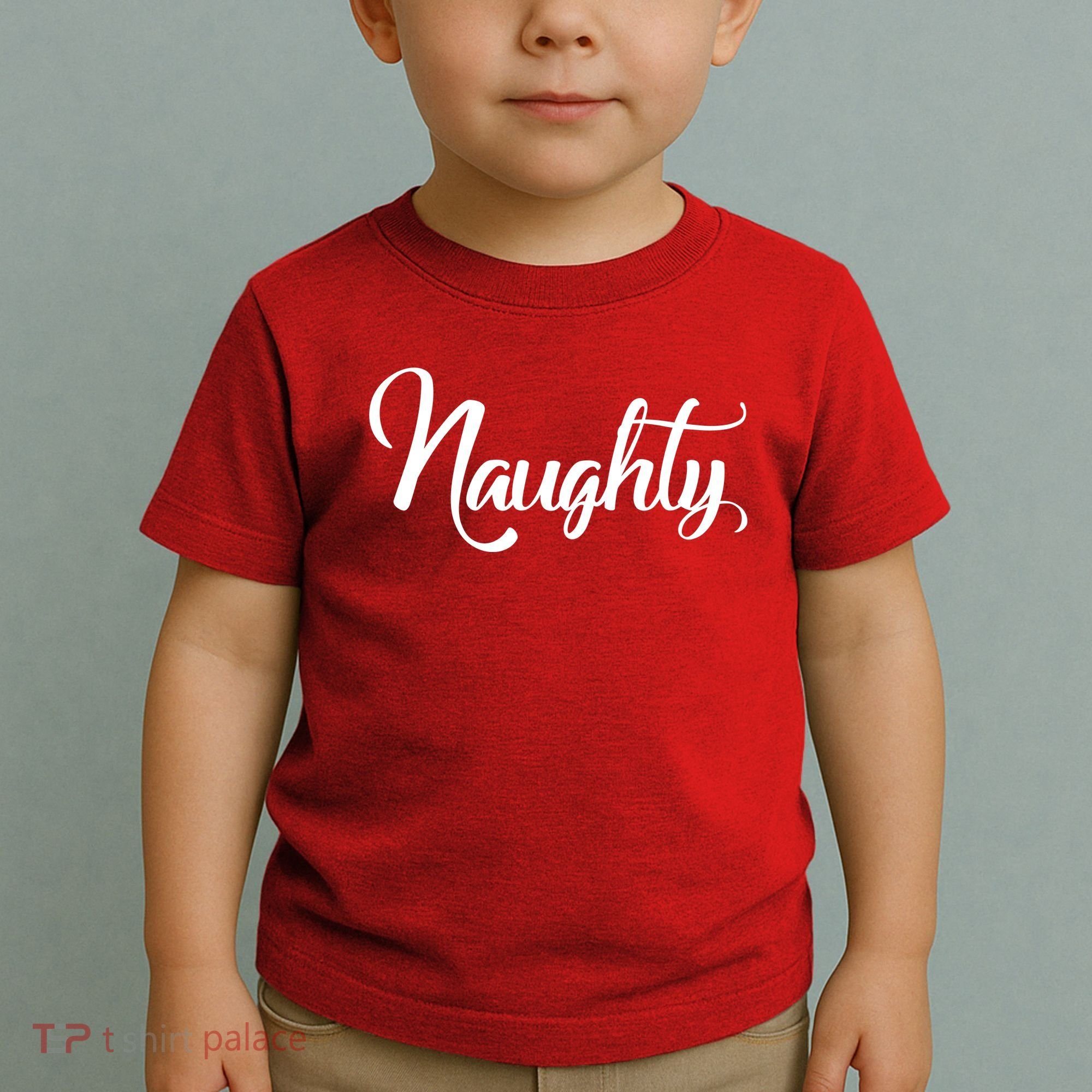 Naughty Christmas Couples Naughty and Nice Toddler T-Shirt
