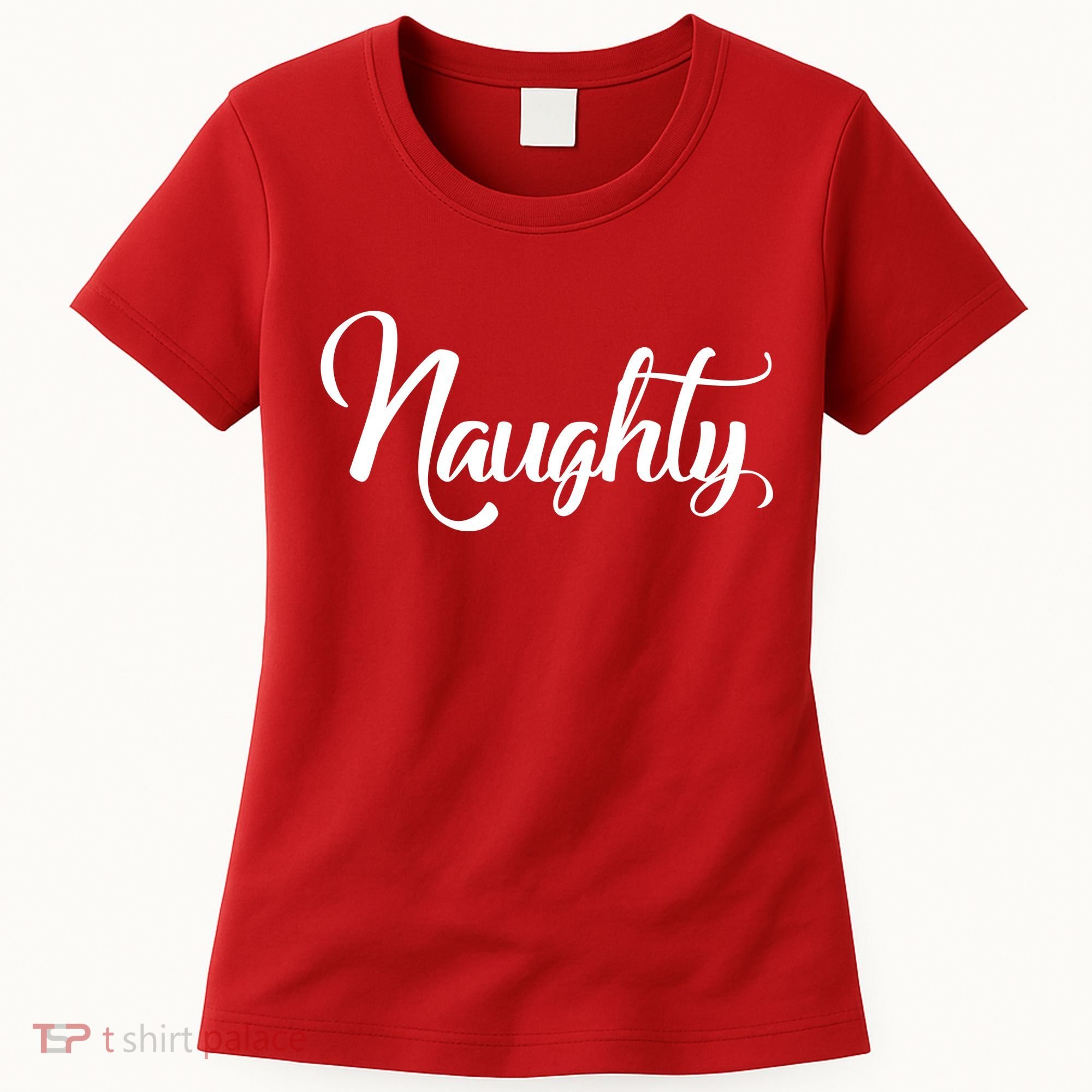Naughty Christmas Couples Naughty and Nice Women's T-Shirt