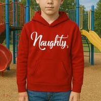 Naughty Christmas Couples Naughty and Nice Kids Hoodie thumb 2