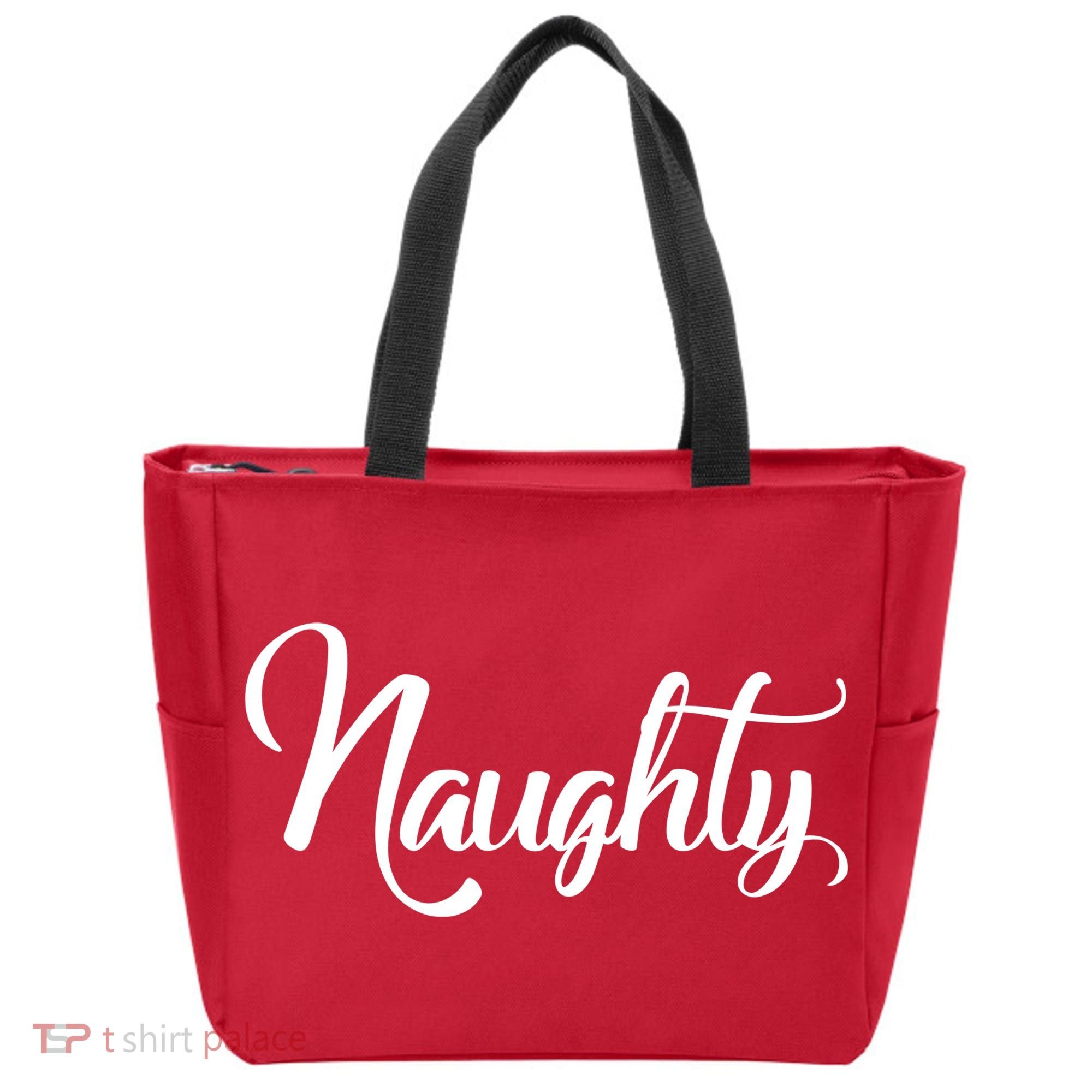 Naughty Christmas Couples Naughty and Nice Tote Bag