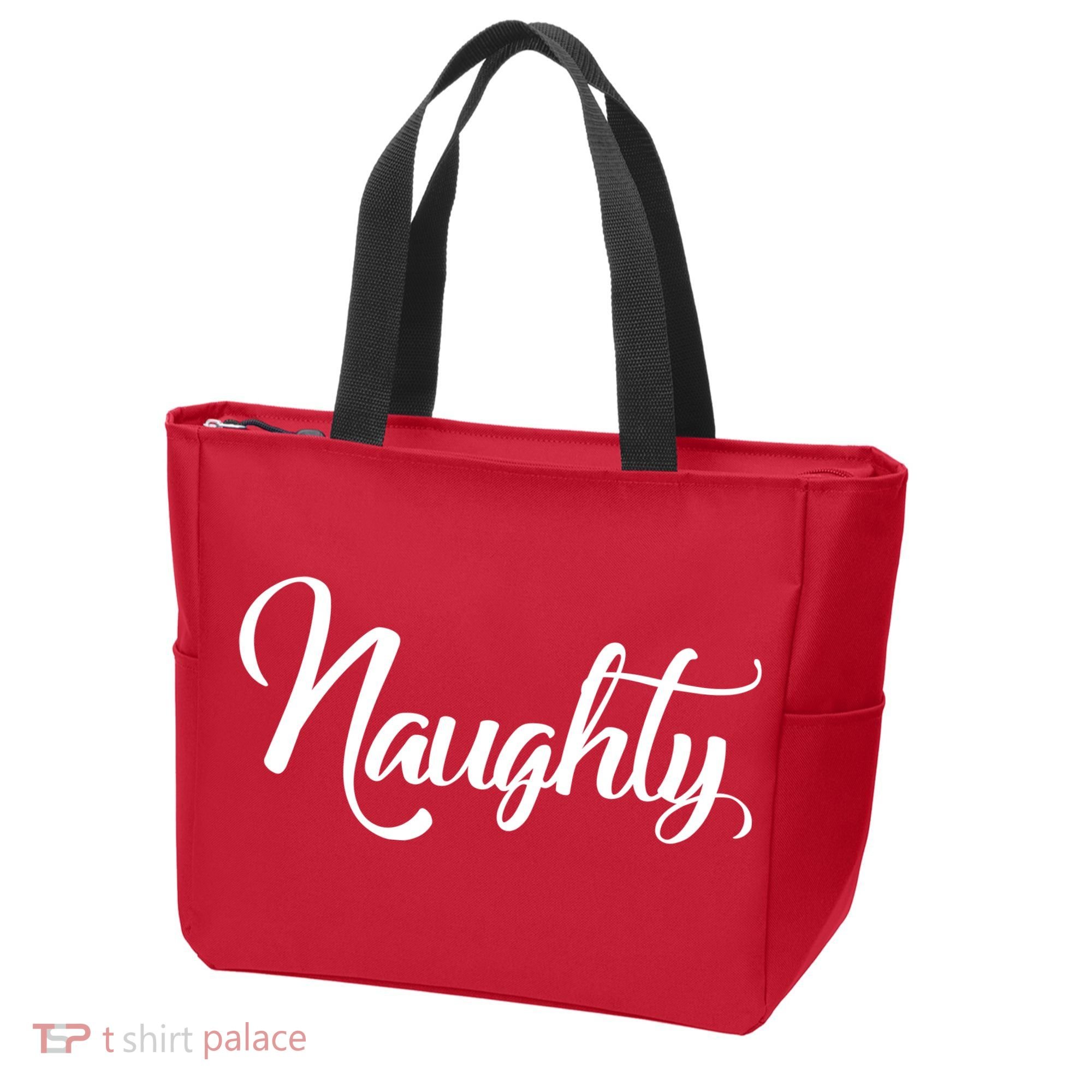 Naughty Christmas Couples Naughty and Nice Tote Bag