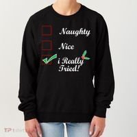 Naughty Nice I Really Tried Checklist Women's Sweatshirt thumb 0