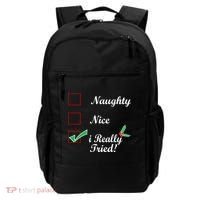 Naughty Nice I Really Tried Checklist Backpack thumb 0