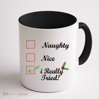 Naughty Nice I Really Tried Checklist Coffee Mug thumb 1