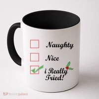 Naughty Nice I Really Tried Checklist Coffee Mug thumb 0