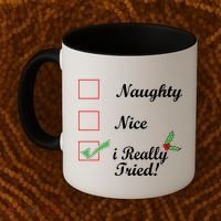 Naughty Nice I Really Tried Checklist Coffee Mug thumb 2