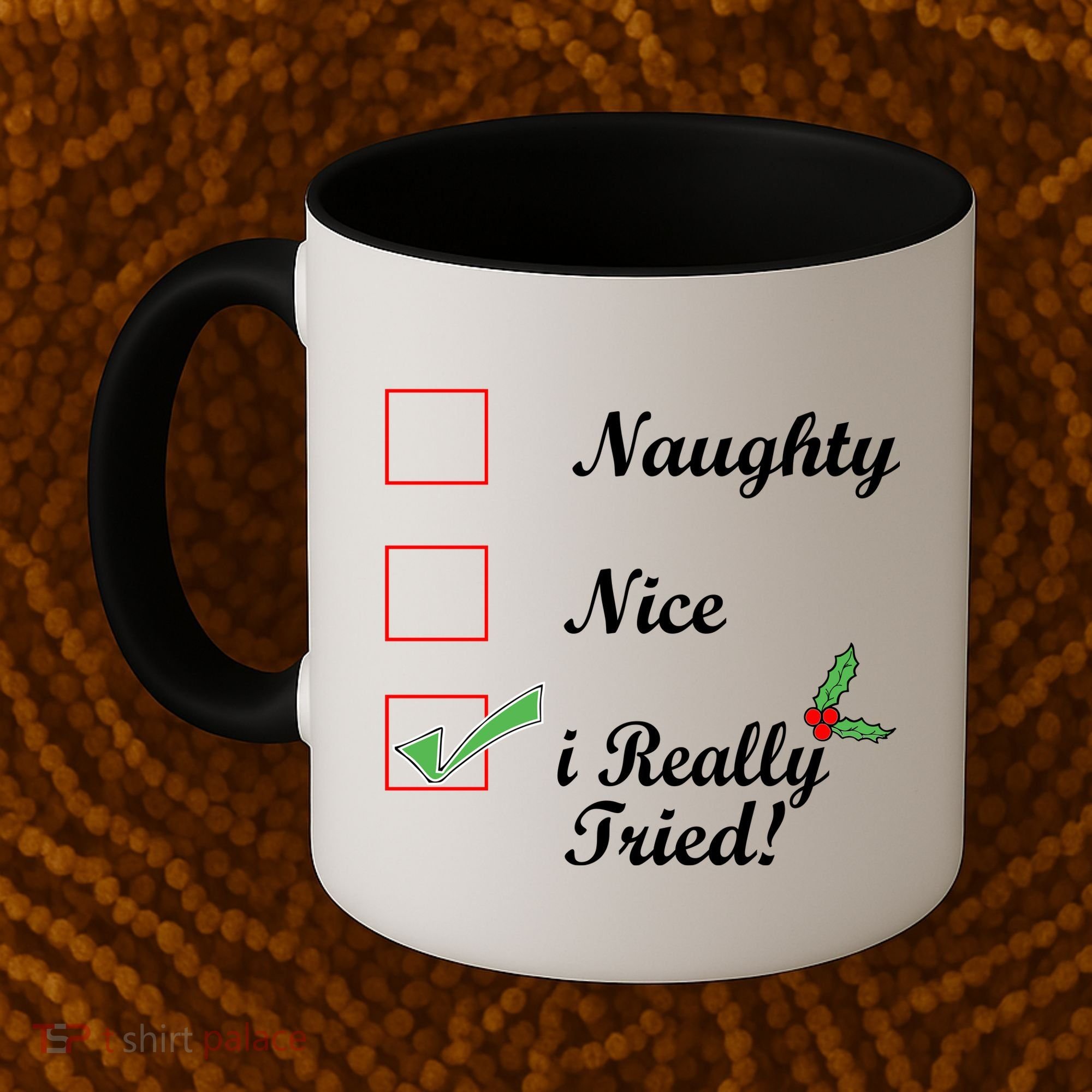 Naughty Nice I Really Tried Checklist Coffee Mug