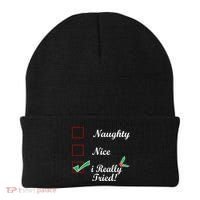 Naughty Nice I Really Tried Checklist Beanie thumb 0
