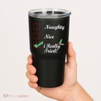 Naughty Nice I Really Tried Checklist Tumbler thumb 2