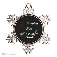 Naughty Nice I Really Tried Checklist Ornament thumb 0