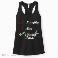 Naughty Nice I Really Tried Checklist Women's Tank Top thumb 0