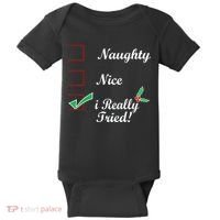 Naughty Nice I Really Tried Checklist Baby Bodysuit thumb 0