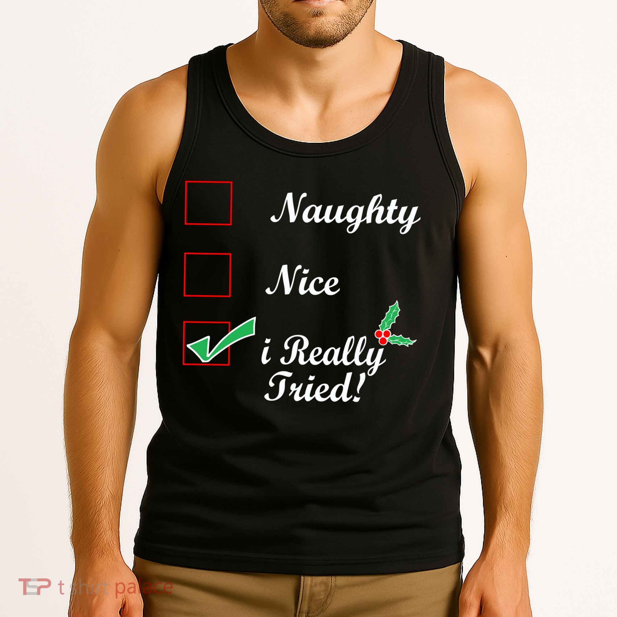 Naughty Nice I Really Tried Checklist Tank Top