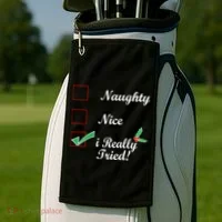 Naughty Nice I Really Tried Checklist Golf Towel thumb 2