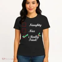 Naughty Nice I Really Tried Checklist Women's T-Shirt thumb 4