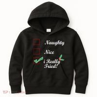 Naughty Nice I Really Tried Checklist Kids Hoodie thumb 0