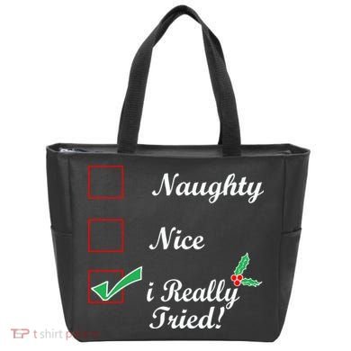 Naughty Nice I Really Tried Checklist Tote Bag
