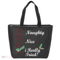 Naughty Nice I Really Tried Checklist Tote Bag thumb 0