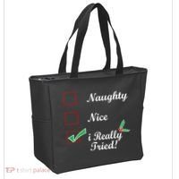 Naughty Nice I Really Tried Checklist Tote Bag thumb 2