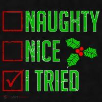 Naughty Nice I Tried Christmas Ladies PosiCharge Tri-Blend Wicking Tank thumb 2