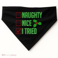 Naughty Nice I Tried Christmas USA-Made Doggie Bandana thumb 0