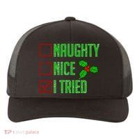 Naughty Nice I Tried Christmas Yupoong Adult 5-Panel Trucker Hat thumb 0