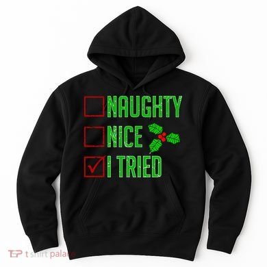 Naughty Nice I Tried Christmas Hoodie
